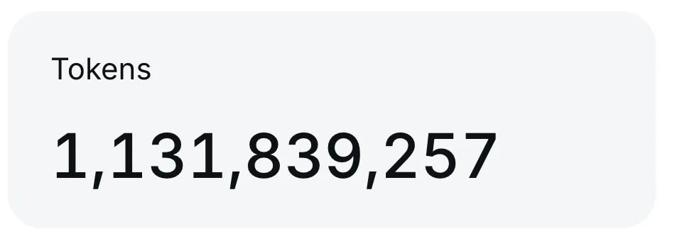 DeepSeek token count: 1,131,839,257