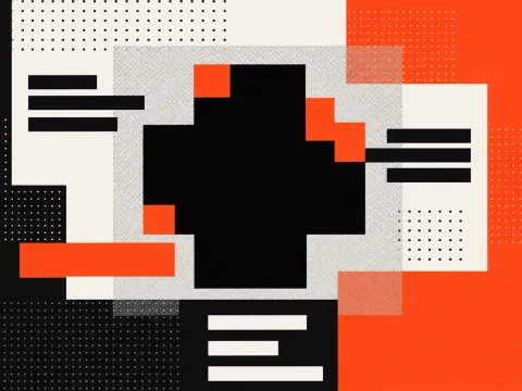 My PoSaR target artwork, reframed in black, cream, and orange.